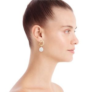 J. Crew Pearl hoops with freshwater pearl drops